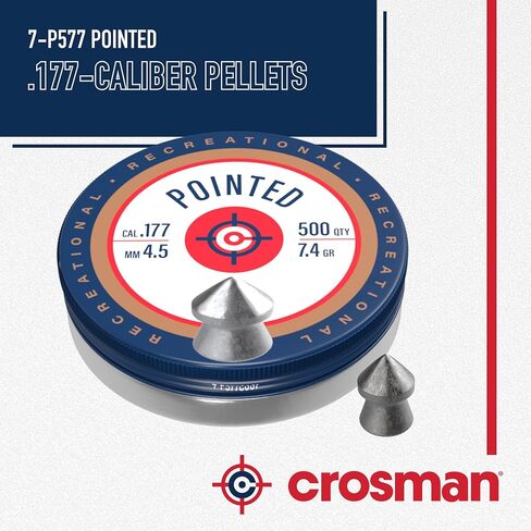 Crosman .177-Caliber Pointed Lead Pellets for Air Rifles and Air Pistols - 500 Count Tin - Lead in Saudi Arabia
