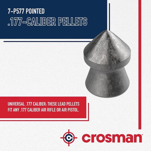Crosman .177-Caliber Pointed Lead Pellets for Air Rifles and Air Pistols - 500 Count Tin - Lead in Saudi Arabia