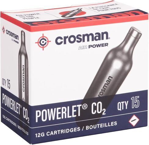 Crosman Powerlet CO2 Cartridges for Air Rifles, Air Pistols & Paintball - Snug Fit, Leak-Free Seal, Durable Metal Construction - Made in USA, Multi-Pack Options. in Saudi Arabia