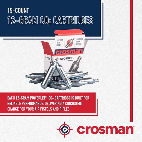 Crosman Powerlet CO2 Cartridges for Air Rifles, Air Pistols & Paintball - Snug Fit, Leak-Free Seal, Durable Metal Construction - Made in USA, Multi-Pack Options. in Saudi Arabia