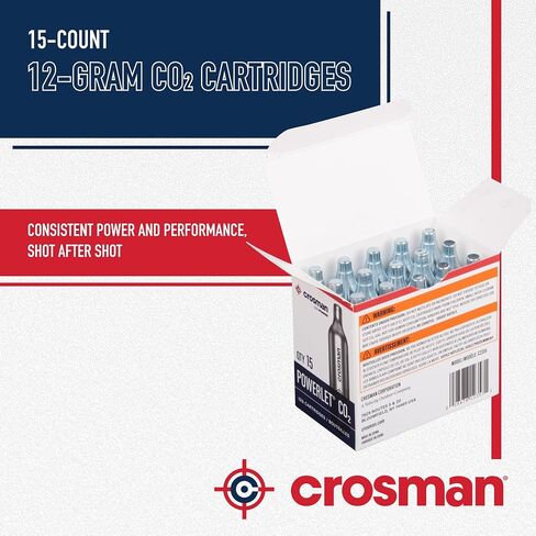 Crosman Powerlet CO2 Cartridges for Air Rifles, Air Pistols & Paintball - Snug Fit, Leak-Free Seal, Durable Metal Construction - Made in USA, Multi-Pack Options. in Saudi Arabia