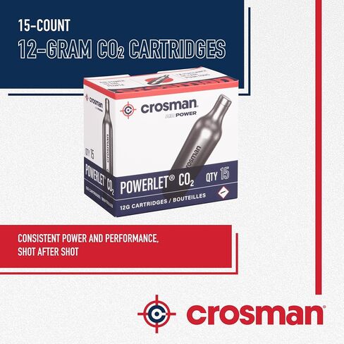 Crosman Powerlet CO2 Cartridges for Air Rifles, Air Pistols & Paintball - Snug Fit, Leak-Free Seal, Durable Metal Construction - Made in USA, Multi-Pack Options. in Saudi Arabia