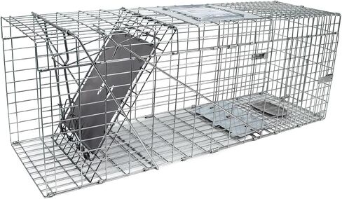SZHLUX 32" Live Animal Cage Trap, Heavy Duty Folding Raccoon Traps, Humane Cat Trap for Stray Cats, Raccoons, Squirrel, Skunk, Mole, Groundhog, Armadillo, Rabbit, Catch and Release in Kuwait