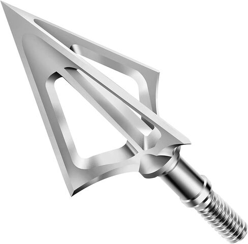 6 Pack Hunting Broadhead 100 Grain 420 Stainless Steel Fixed Blade Broadhead Arrow Tips Archery Arrowhead for Crossbow and Compound Bow in Saudi Arabia