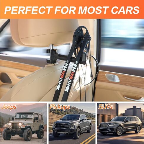 Bow Hanger for Truck, 2 Set Archery Hunting Shooting Bracket Headrest Mount,Universal Compound Bow Holder for Vehicle Storage and Hunting Transport in Kuwait