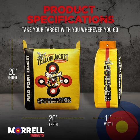 Morrell Yellow Jacket Stinger, Field Point Archery Target with 2 Shooting Sides & 10 Bullseyes - Portable Backyard Hunting Practice Bag with E-Z Tote Carrying Handle & Easy Arrow Removal in Saudi Arabia
