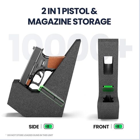 Quick Access Biometric Bedside Gun Safe for handgun | 2 in 1 Mounted Drop Down Nightstand Pistol Safe with Fingerprint & Passcode & Key 3 Ways, Birthday Gifts for Men in Saudi Arabia