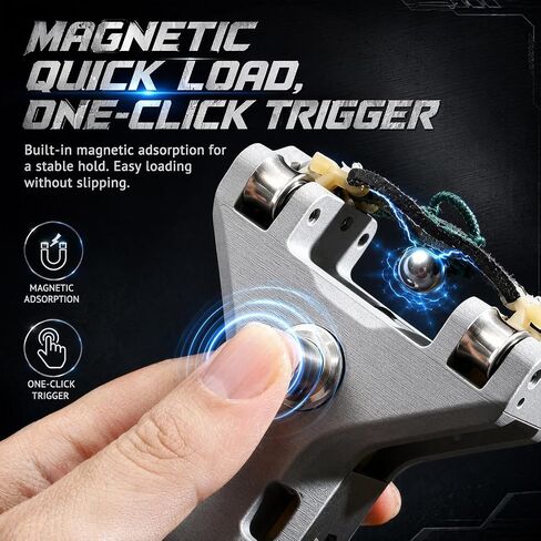 Semi-Automatic Slingshot for Adults, Aluminum Alloy & ABS Slingshot with Built-in Magazine, High Precision Catapult for Recreational Backyard Target Practice in Saudi Arabia