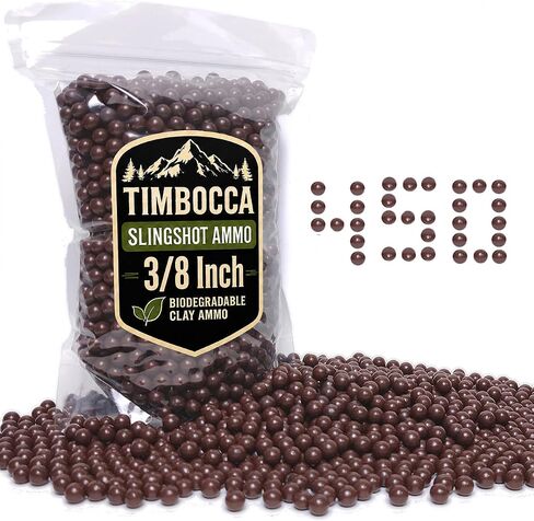 Slingshot Ammo 3/8 Inch, Biodegradable Clay Sling Shot Balls | Heavyweight 1.0–1.1g per Ball, 9mm -10mm, For Target Practice, Outdoor Training, Hunting Accessories in Saudi Arabia