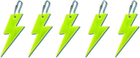 Trail Markers 120PCS Lightning Shape Night Reflective Keychain Fluorescent Green Novelty Hanging Pendant for Backpack Decoration in Kuwait