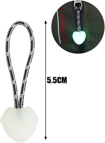 Trail Markers 60pcs Glow in Dark Zipper Pulls Luggage Tag Handle for Backpack Travel Suitcase Bag Night Safety Marker Cord Rope Extender Accessories in Kuwait