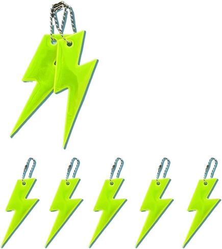 Trail Markers 120PCS Lightning Shape Night Reflective Keychain Fluorescent Green Novelty Hanging Pendant for Backpack Decoration in Kuwait