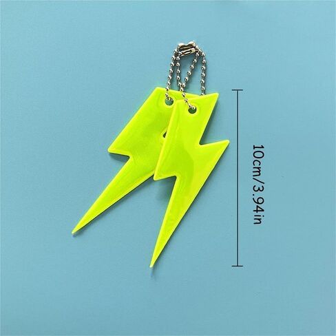 Trail Markers 120PCS Lightning Shape Night Reflective Keychain Fluorescent Green Novelty Hanging Pendant for Backpack Decoration in Kuwait