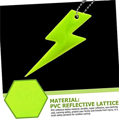 Trail Markers 120PCS Lightning Shape Night Reflective Keychain Fluorescent Green Novelty Hanging Pendant for Backpack Decoration in Kuwait