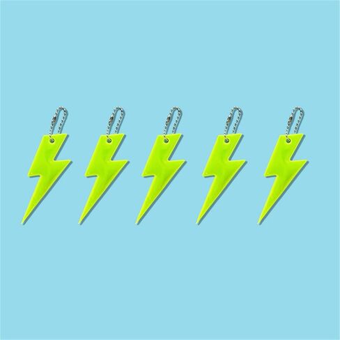 Trail Markers 120PCS Lightning Shape Night Reflective Keychain Fluorescent Green Novelty Hanging Pendant for Backpack Decoration in Kuwait