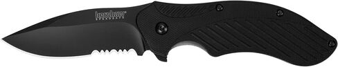 Kershaw Clash Pocket Knife, Black | 3.1 Inch Steel Drop Point Partially Serrated Blade, Assisted Opening, Reversible Clip, For Men and Women in Saudi Arabia
