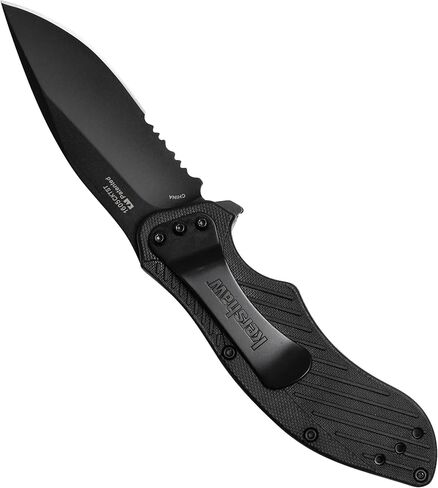 Kershaw Clash Pocket Knife, Black | 3.1 Inch Steel Drop Point Partially Serrated Blade, Assisted Opening, Reversible Clip, For Men and Women in Saudi Arabia