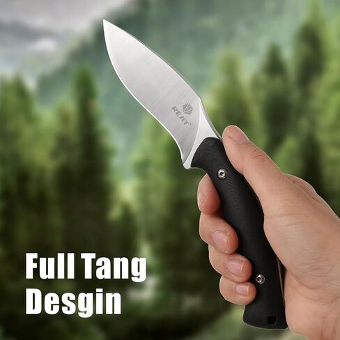 REAT Fixed Blade Knife with Kydex Sheath,4" D2 Steel Blade,Ergonomic G10 Handle for EDC Hunting Camping Utility Knife,Gifts for Men,Women in Saudi Arabia