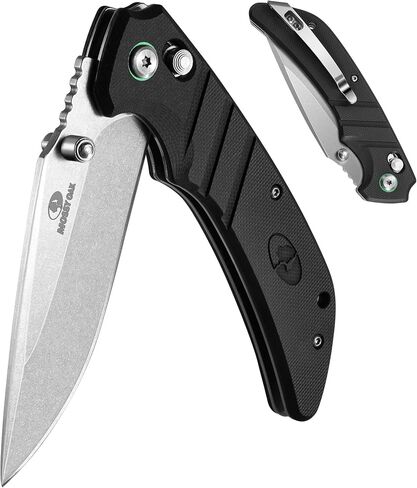 Mossy Oak Folding Pocket Knife, 4" Stonewash Stainless Steel Blade | EDC Knife, G10 Handle with Axis Lock & Pocket Clip, Small Tactical Survival Knife, For Hiking, Hunting, Outdoor in Saudi Arabia