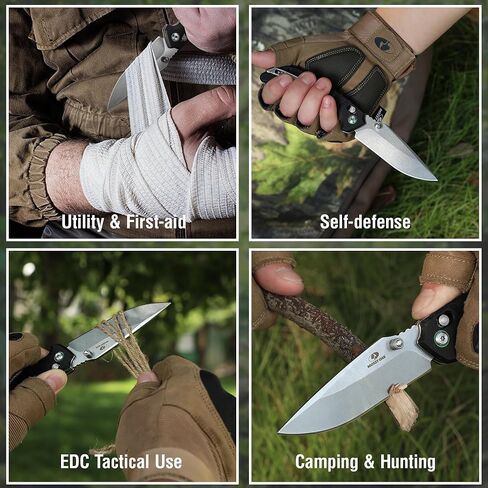 Mossy Oak Folding Pocket Knife, 4" Stonewash Stainless Steel Blade | EDC Knife, G10 Handle with Axis Lock & Pocket Clip, Small Tactical Survival Knife, For Hiking, Hunting, Outdoor in Saudi Arabia