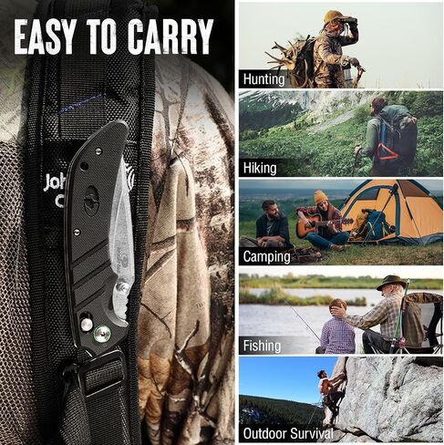 Mossy Oak Folding Pocket Knife, 4" Stonewash Stainless Steel Blade | EDC Knife, G10 Handle with Axis Lock & Pocket Clip, Small Tactical Survival Knife, For Hiking, Hunting, Outdoor in Saudi Arabia