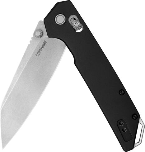 Kershaw Iridium Reverse Tanto Folding Pocket Knife, Sleek 3.4 inch D2 Steel Blade, DuraLock Locking Mechanism, Aluminum Handle, Designed in the USA in Saudi Arabia