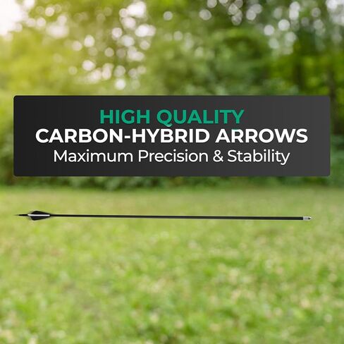 BOWRILLA® Bow and Arrow for Kids Ages 6+ | Beginner Archery Set with Aim Guide, 6 Carbon Hybrid Arrows & 3 Targets | 3-Piece Take-Down Recurve Youth Bow for Left & Right Handers in Saudi Arabia