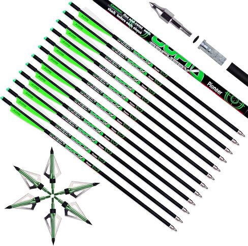 Crossbow Bolts 20 22 Inch Carbon Archery Arrows 12 Pack and 6 Pack Hunting Broadheads kit in Kuwait