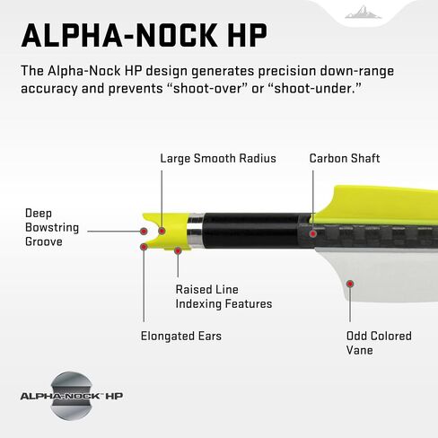 Wicked Ridge by TenPoint Match 400 - Pack of Six 20" Carbon Crossbow Arrows - 400-Grains, 0.004" Straightness - with Alpha-Nock HP | Alpha-Nock HP, 0.004' Straightness, 004 inches straightness Hand-sorted for weight in Saudi Arabia
