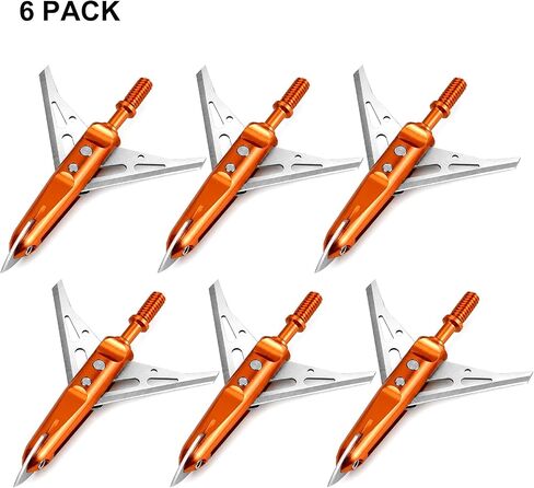 6 PK Hunting Broadhead 100 Grain 2 Blades Mechanical Broadhead for Crossbow | 420 Stainless Steel, Archery Hunting, Compound Bow & Crossbow in Saudi Arabia