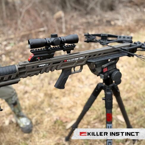 Killer Instinct Lethal 405HD Crossbow Bundle, 405 FPS Compact Crossbow with Lumix 4x32 Scope, Anti Dry Fire Safety, Rope Cocker and 2 Carbon Bolts, Hunting Crossbow Kit | 4x32 Scope, Anti Dry Fire Safety, Rope Cocker, 2 Carbon Bolts, Hunting Kit in Kuwait
