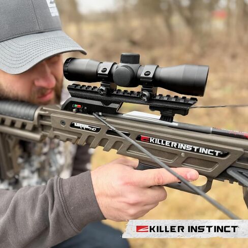 Killer Instinct Lethal 405HD Crossbow Bundle, 405 FPS Compact Crossbow with Lumix 4x32 Scope, Anti Dry Fire Safety, Rope Cocker and 2 Carbon Bolts, Hunting Crossbow Kit | 4x32 Scope, Anti Dry Fire Safety, Rope Cocker, 2 Carbon Bolts, Hunting Kit in Kuwait