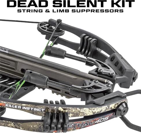 Killer Instinct Lethal 405 Crossbow Pro Package with 4 x 32 Non-Illuminated Scope, Rope Cocker, String Suppressors, 3-Bolt Quiver, 3 Hypr Lite Bolts and Field Tips, Stick of Rail Lube in Saudi Arabia