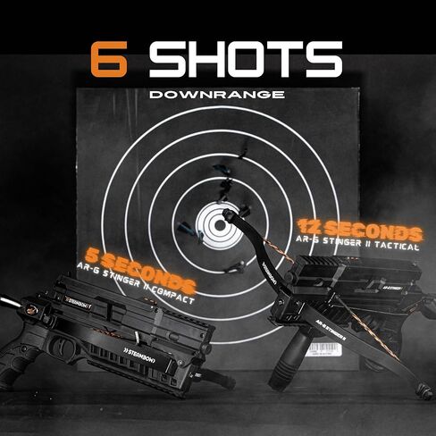 Steambow AR-6 Stinger II Compact 6-Shot Repeating Crossbow | 6 Shot, Handheld, Modular, Mini Crossbow and Arrow Set for Adults & Youth, Accurate up to 70 ft, High Rate of Fire in Saudi Arabia