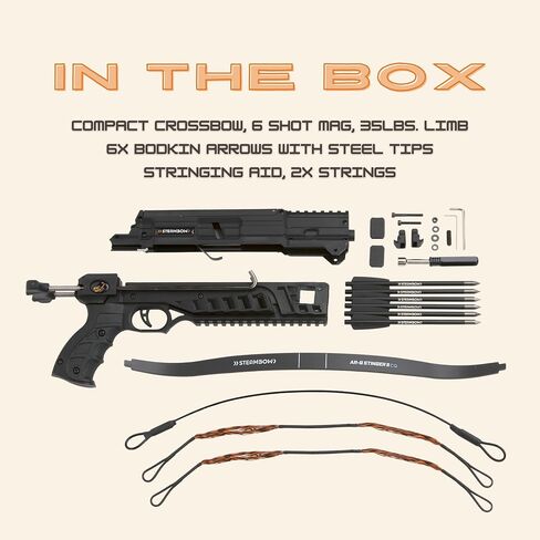Steambow AR-6 Stinger II Compact 6-Shot Repeating Crossbow | 6 Shot, Handheld, Modular, Mini Crossbow and Arrow Set for Adults & Youth, Accurate up to 70 ft, High Rate of Fire in Saudi Arabia