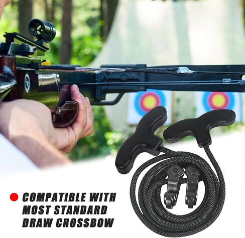 Crossbow Cocking Rope, 63" Crossbow Pull Cord Device Double Handle | Crossbow Drawstring Booster Clip Rope Cocker String Puller Tool Archery Bow Hunting Tools Accessories in Saudi Arabia