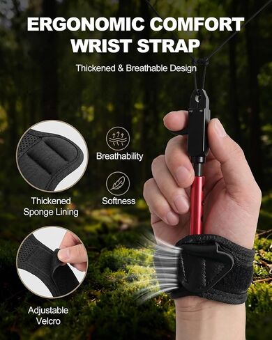 NOVASPARK Compound Bow Wrist Release Aid, Auto-Closing Dual-Caliper Trigger | 3 Length Settings, 360-Degree Swivel Head, Ambidextrous Fit, Padded Strap for Adults and Youth, Target Practice and Hunting in Saudi Arabia