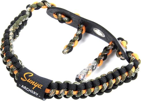 SUNYA Archery Bow Wrist Sling, 550 Paracord Strap Comfortable on Hand.100% Full Grain Leather Yoke, Multiple Camo Colors.Fit Compound Bow Stabilizer & Recurve. in Saudi Arabia