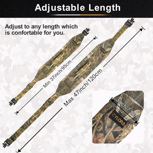Zylora Crossbow Sling with Quick-Grab Handle, Non-Slip Padded Strap | Thumb hole for added control; Adjustable 2-point design up to 47 inches; Metal swivels; Fits most crossbows in Saudi Arabia