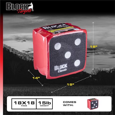 BLOCK Classic Layered Foam Archery Target, 18" x 18" x 13.5", 2-Sided Shooting, Unique Open Layer Design Stops Field Points and Broadheads with Friction Not Force, Easy Arrow Removal, Top Carry Handle in Saudi Arabia
