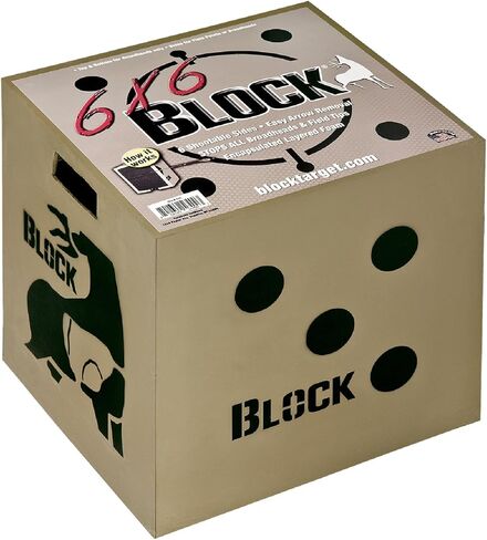 Block 6x6 Poly Fusion Archery Target 6-Sided, 18x18x16, Polyfusion Technology, Black in Saudi Arabia