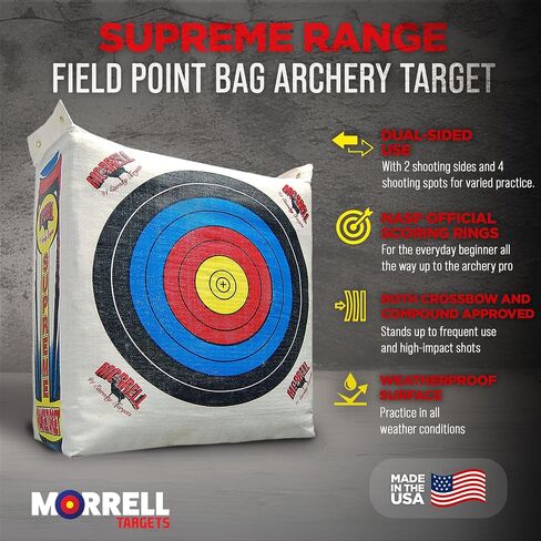 Morrell Supreme Range Adult Field Point Archery Bag Target, White | Weatherproof Hunting Practice with NASP Scoring Rings, Nucleus Center and IFS Technology in Saudi Arabia
