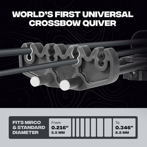 Crossbow Quiver, 4 Arrow Holder, 20mm Picatinny Mount | Fits 5.5 to 8.8 mm arrows of any length with quick-detach setup, foam insert and compact 9.17 oz carry. in Saudi Arabia