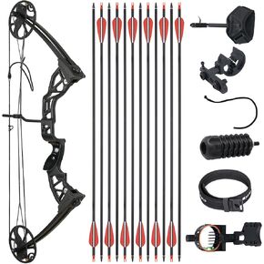 Ready to Hunt Compound Bow Package for Adults，20-70 Lbs Draw Weight, No Bow Press Needed,19"-30" Draw Length,Right Hand Archery Compound Bows Draw Weight Adjustable，Hunting Bow Kit for Beginner in Saudi Arabia