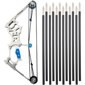 5.9" Compound Bow and Arrow Set, Mini Archery Bow Set with 12 Arrows, Left and Right Hand Mini Compound Bow for Hunting Shooting Practice Fun Games in Saudi Arabia