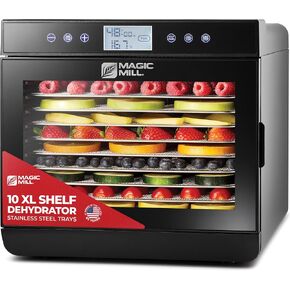 Magic Mill Premium Food Dehydrator Machine (15 Extra-Large Stainless Steel Trays) 800W Dryer for Beef Jerky, Fruits, Vegetables, Dog Treats, 48 Hour Digital Timer - 95°-167° Temperature Control in Saudi Arabia
