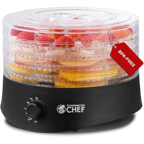 Commercial Chef Food Dehydrator, Five 9.25" BPA-Free Trays, CCD100W6, White | Dehydrates and Dries Meat, Fruit, Veggies and Jerky, 280W Dehydration Machine, Adjustable Thermostat in Saudi Arabia