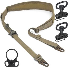 WarBull 2 Point Rifle Sling, QD Swivel Quick Adjust Gun Sling with HK Hook, Soft Shoulder Pad Tactical Rifle Sling for Rifle Shotgun and Crossbow, Hunting and Outdoor Sports in Saudi Arabia