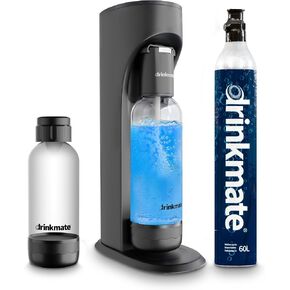 Drinkmate OmniFizz Sparkling Water Maker & Soda Streaming Machine | Carbonates Any Drink | SPECIAL BUNDLE | Includes 60L CO2 Cartridge + Two BPA-Free Bottles (Classic White) in Saudi Arabia