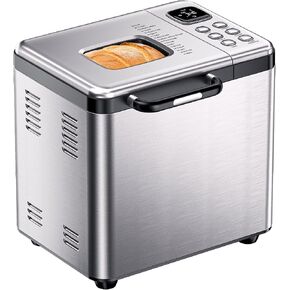 OSIPOTO 2LB Bread Maker, 17 in 1 Automatic Stainless Steel Bread Machine | Non-stick, Beginner-Friendly Controls, 15 Hour Timer, Easy to Clean Low Noise, High Success Rate for Homemade, LCD Display in Saudi Arabia